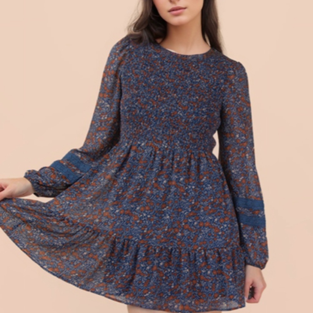 New In Blue print dress